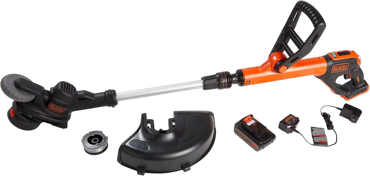 20V MAX 12 Inch Weed Eater Cordless String Trimmer and Wheeled Edger Lawn Tool with Spool, 2.5Ah Battery and Charger Included, Lightweight - Image 3