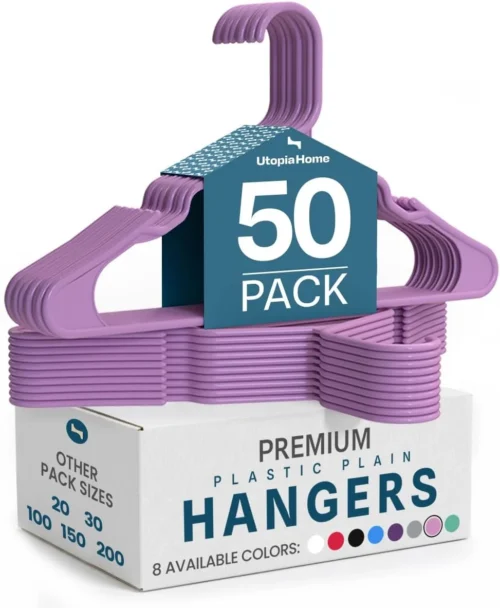 Alternative view of Utopia Home Plastic Hangers 50 Pack – Space Saving White Hangers