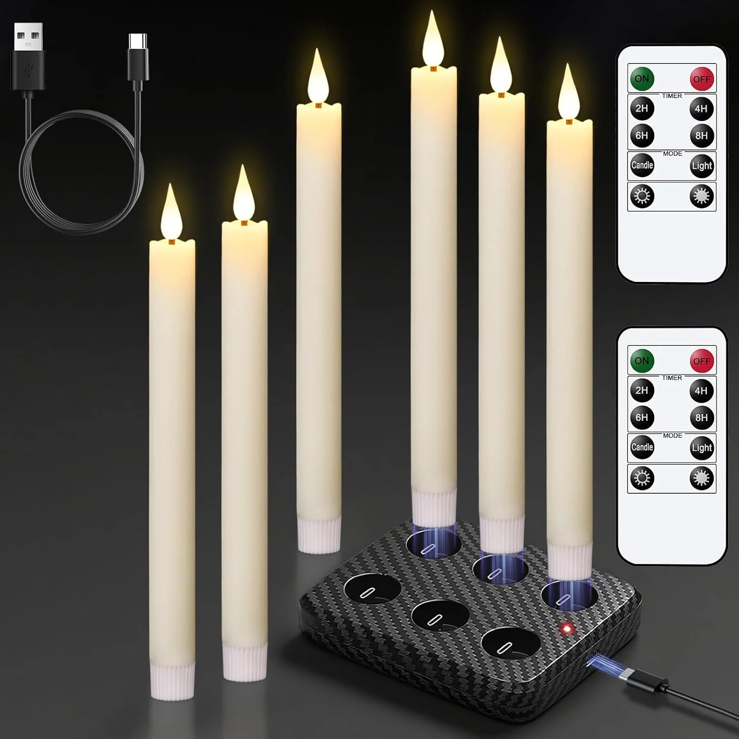 Flameless Floating Candles Wand Halloween Decorations White 22pcs - Image 2