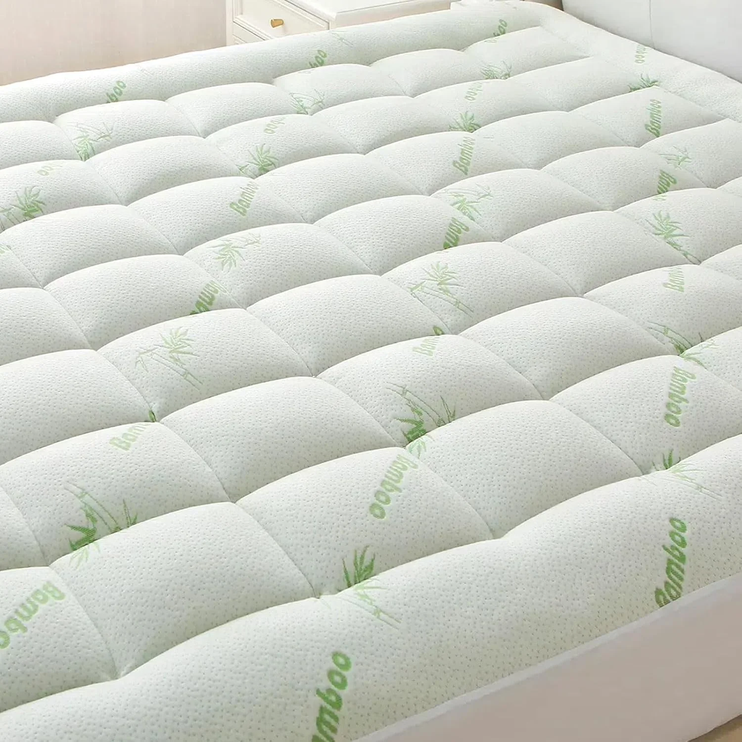 BETENWEL Queen Size Mattress Pad Pillow Top Mattress Cover with Down Alternative Fill- Breathable Mattress Topper Deep Pocket Fits Mattress 8-21 Inches Soft Mattress Protector (60 x 80 Inch, White) - Image 3