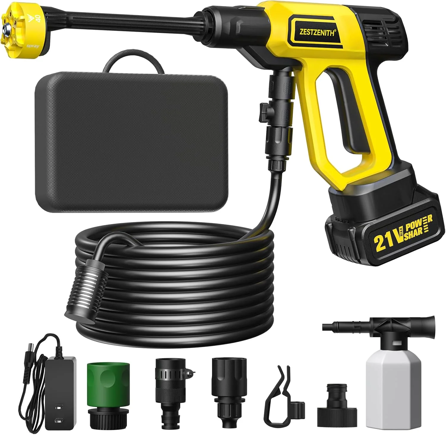 Pressure Washer Battery Powered, Handheld Cordless Power Washer (GlowYellow-Black) - Image 3