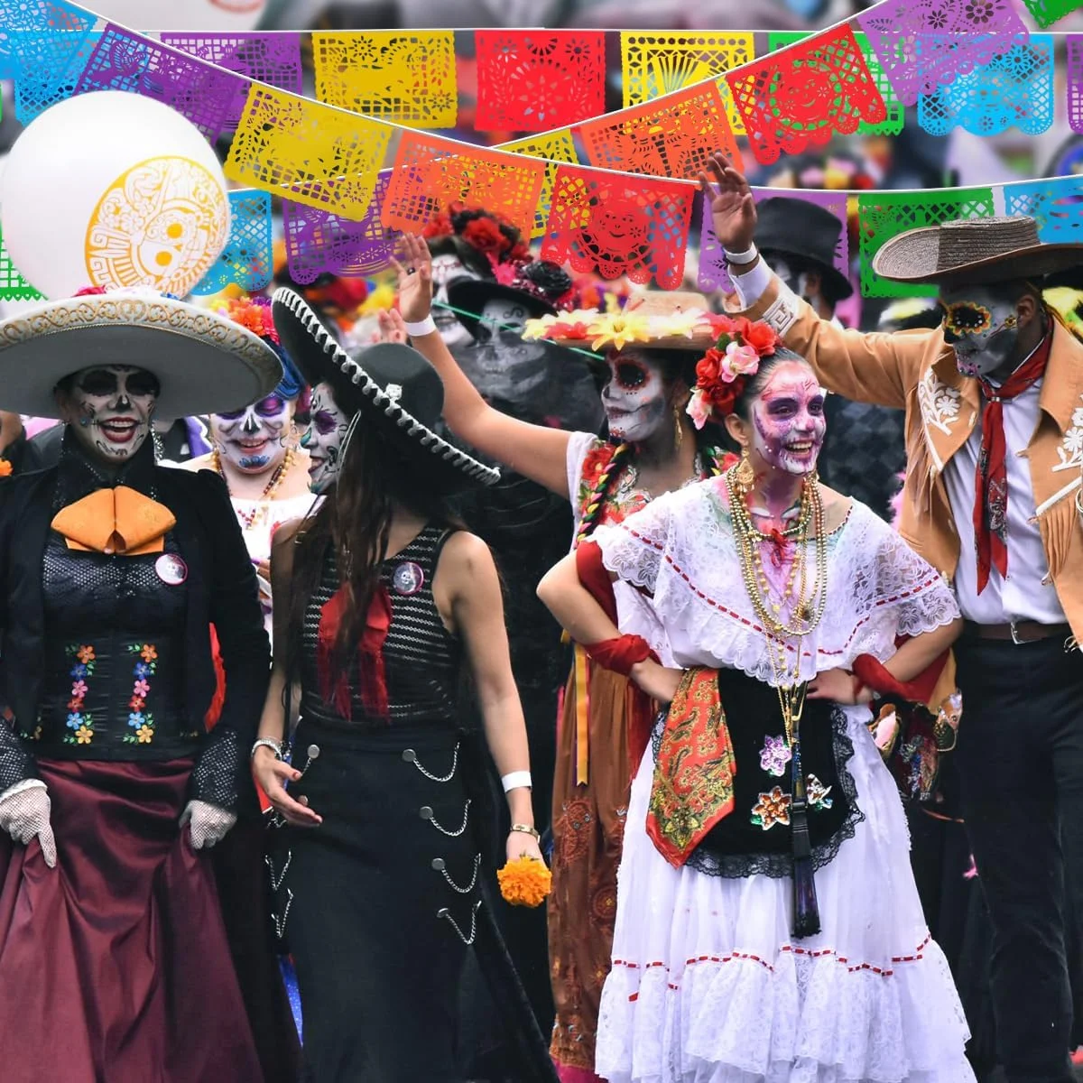 6 Packs 108 Ft Fiesta Party Decorations Mexican Party Banners Papel Picado Banners Cinco De Mayo Decorations Dia De Los Muertos Decor Mexico Halloween - Image 2