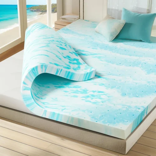 Sweetcrispy 3 Inch Twin XL Memory Foam Mattress Topper, Blue