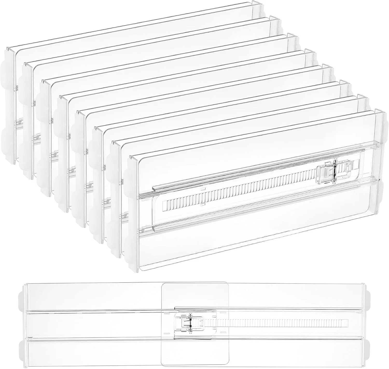 Vtopmart 8 Pack Drawer Dividers for Clothes, Adjustable 4 High 10.2-16.5 - Image 2