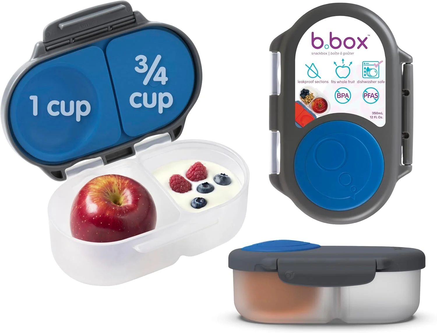 b.box Snack Box 2-Pack, Snack Containers for Kids, 1.75 Cup Kids Lunch Box - Image 3