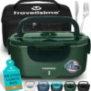 Electric Lunch Box for Adults 100W Heated Lunch Box For Men 1.5L Stainless Steel Portable Food Warmer, 12/24/110V for Travel & Work