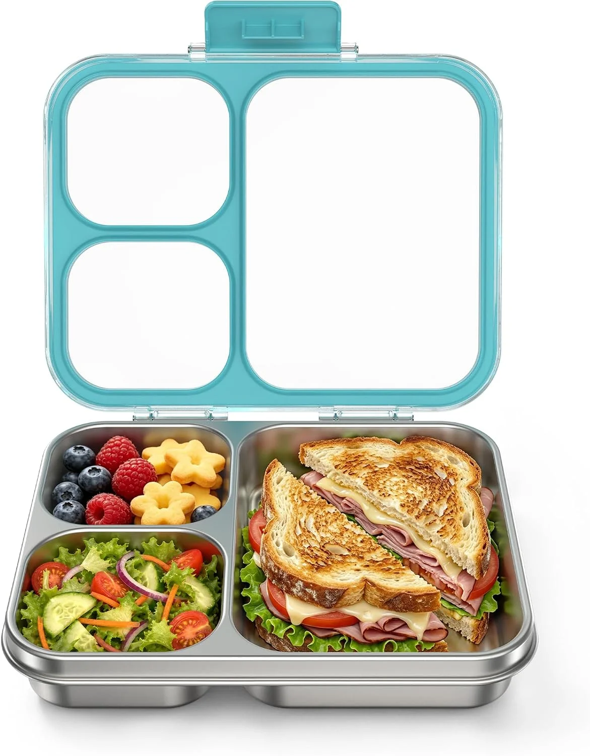 HOMEKOL Stainless Steel Bento Lunch Box, Blue, 3.3Cups - Image 3