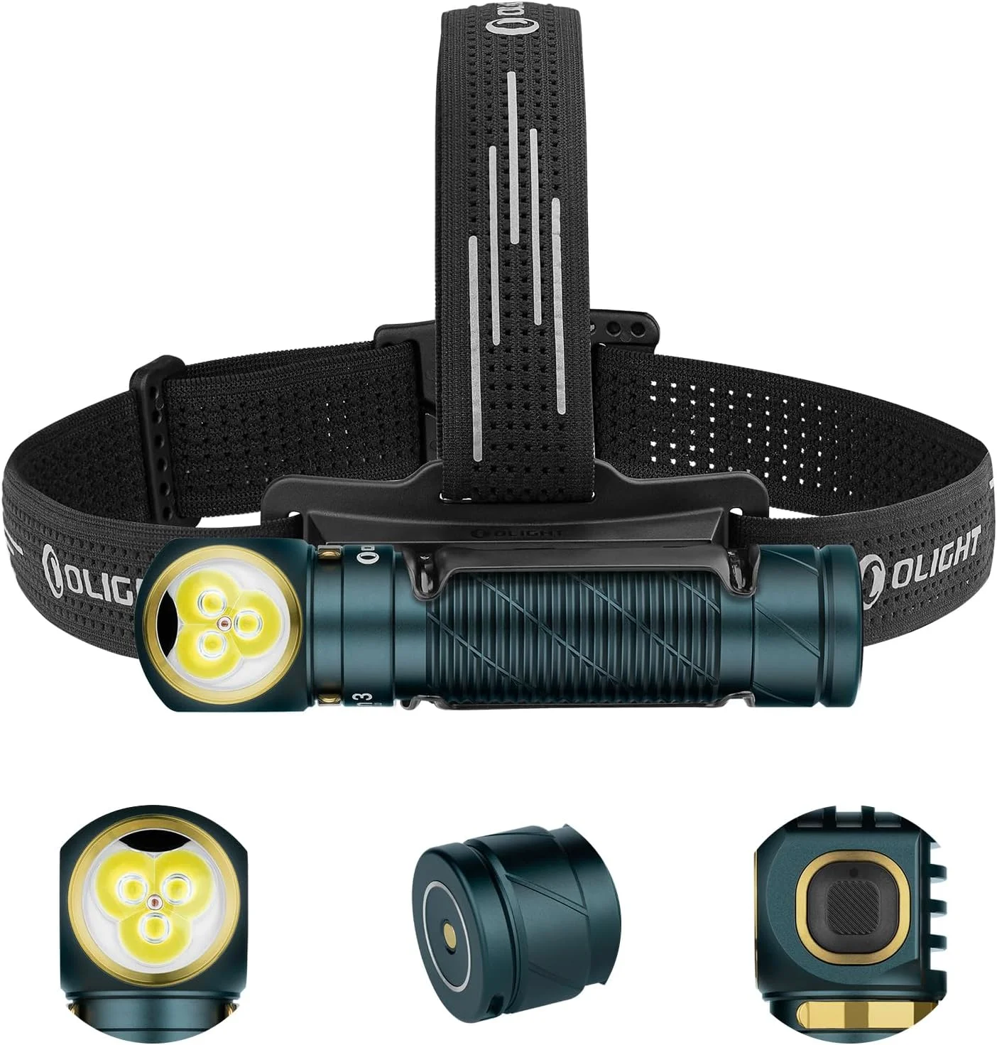 Perun 3 Headlamp Rechargeable, Red Light, Waterproof, Orange - Image 2