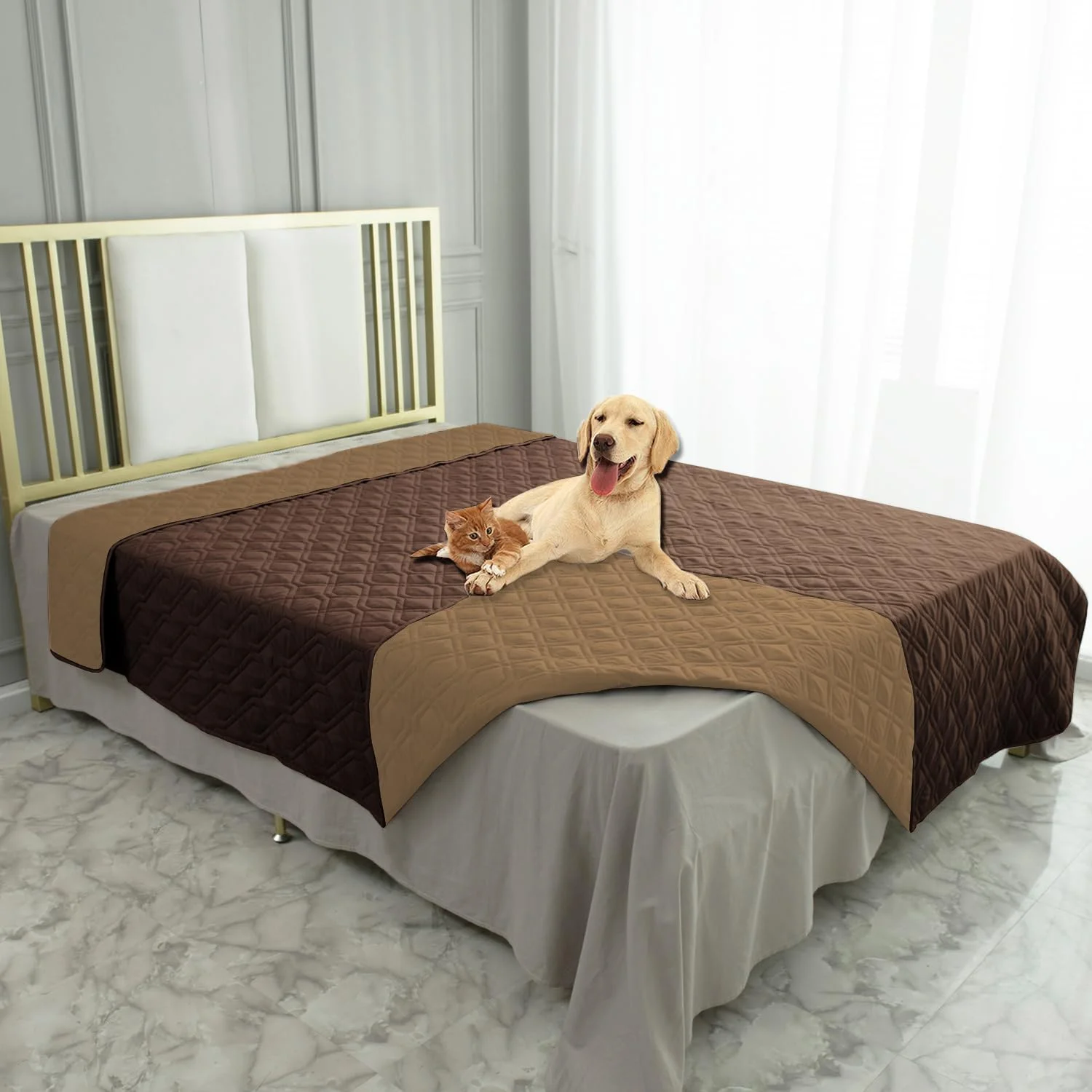 Ameritex Waterproof Dog Bed Cover Pet Blanket for Furniture Bed Couch Sofa Reversible - Image 3