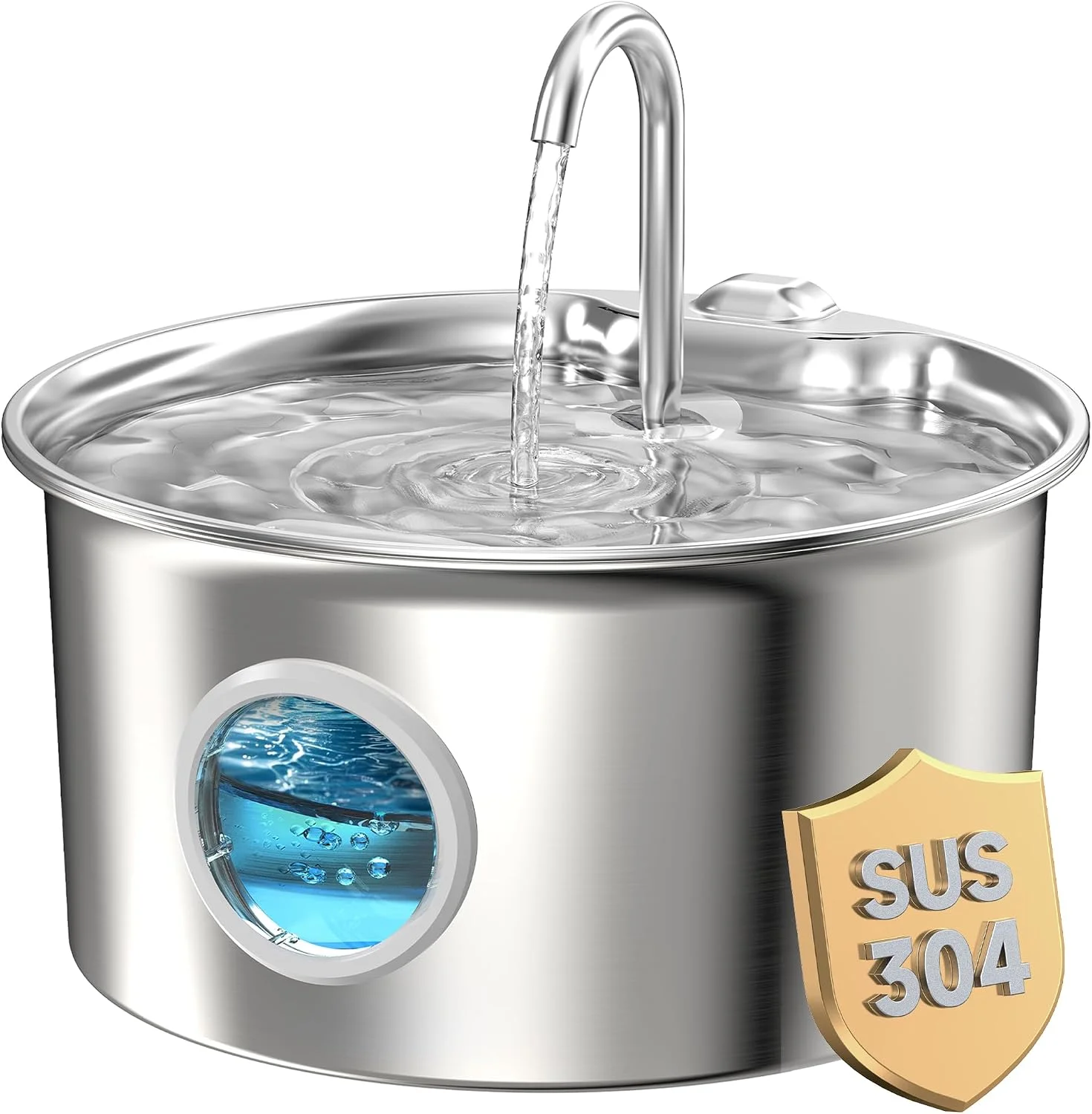 Cat Water Fountain Stainless Steel: Cat Fountain for Drinking - 2.6L Pet Water Fountain Indoor Cats - Quiet Pets Waterer - Cats Water Dispenser - for Small Animals - Image 3