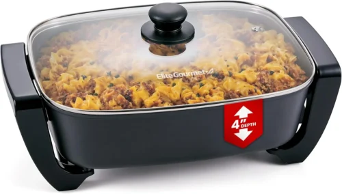 Elite Gourmet 12.5Qt Ceralast™ PFAS-Free Ceramic Electric Skillet, 1500W