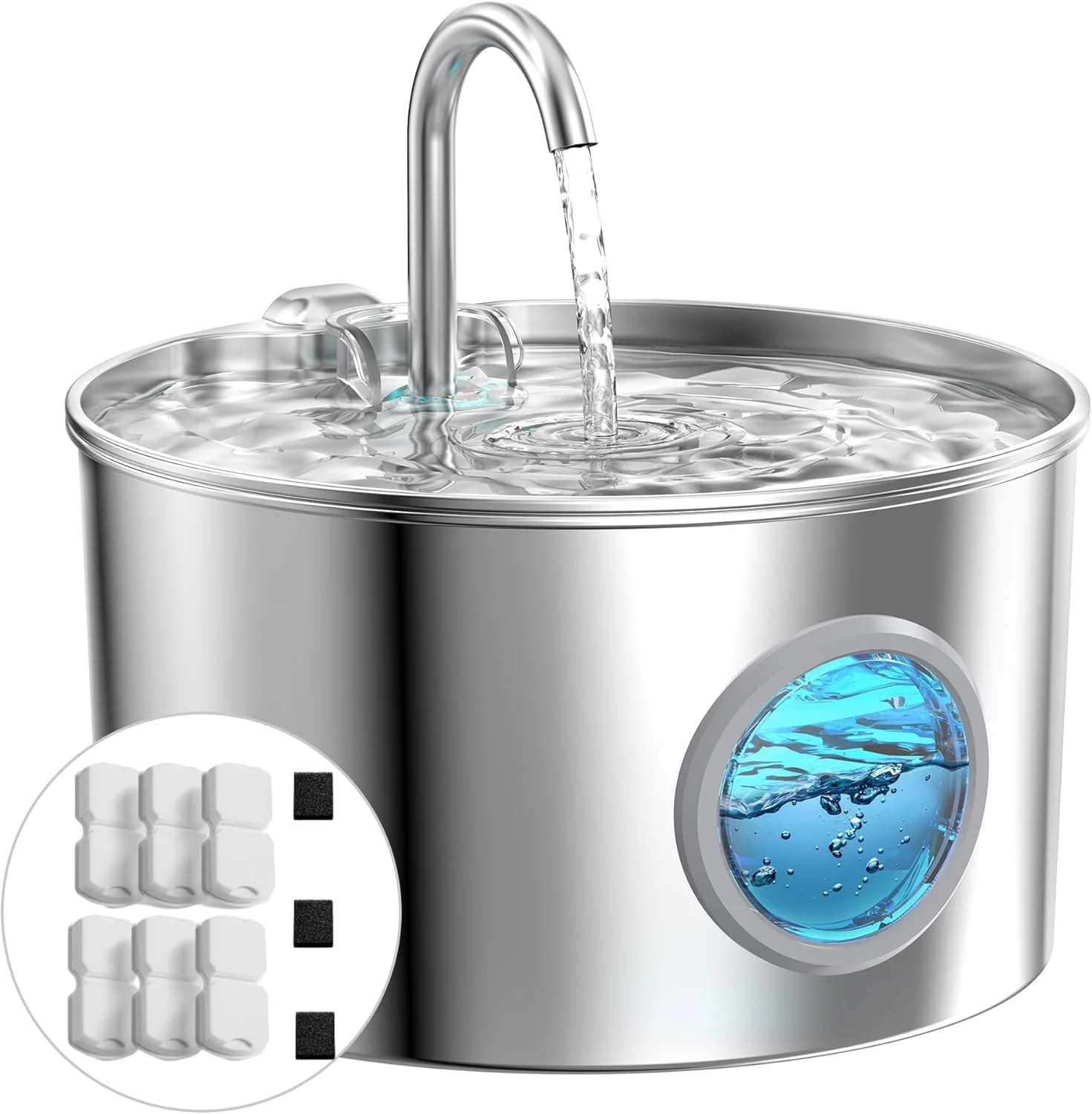 Cat Water Fountain Stainless Steel: Cat Fountain - Water Fountains for Cats - Image 2