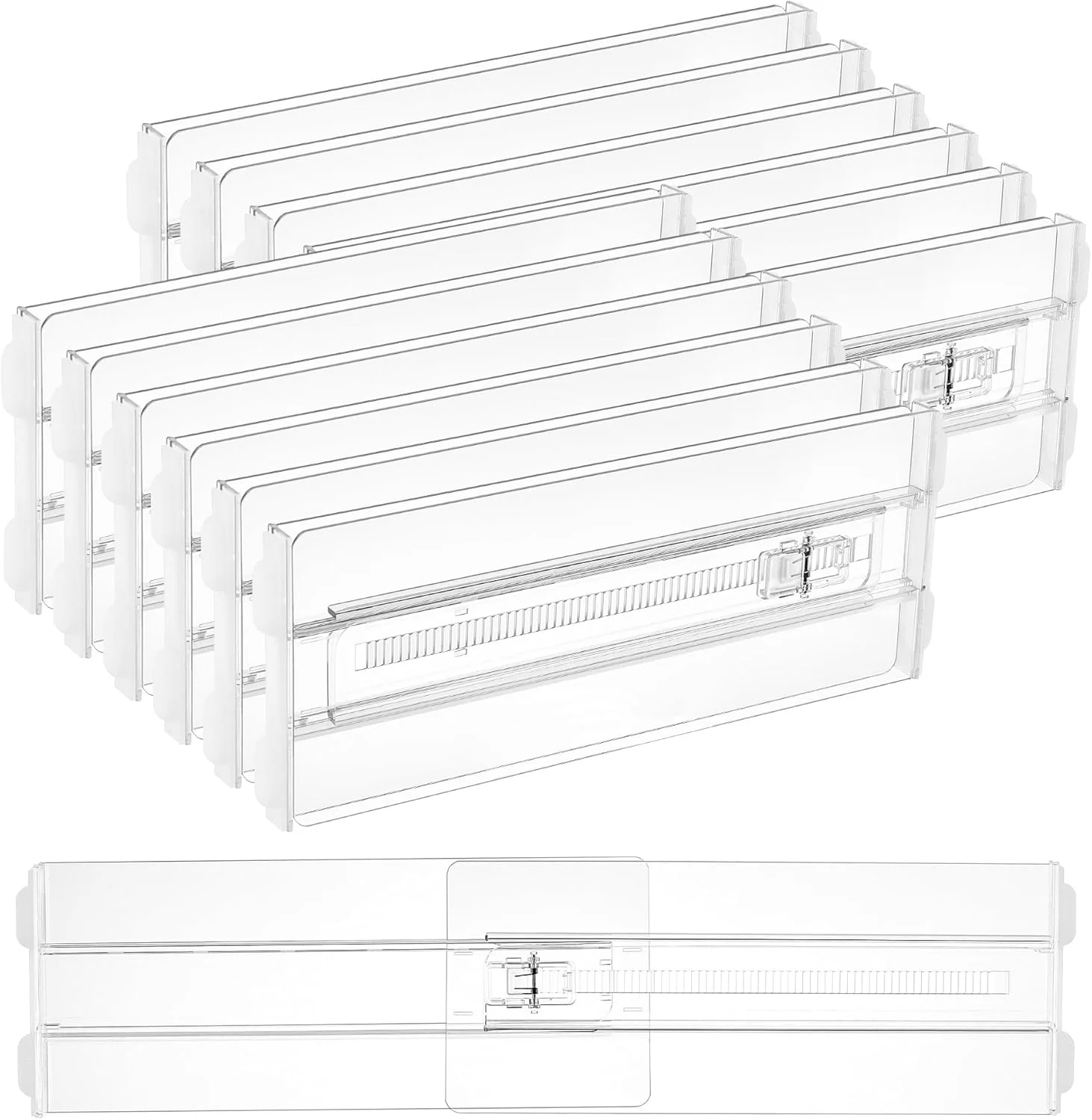 Vtopmart 8 Pack Drawer Dividers for Clothes, Adjustable 4 High 10.2-16.5 - Image 3