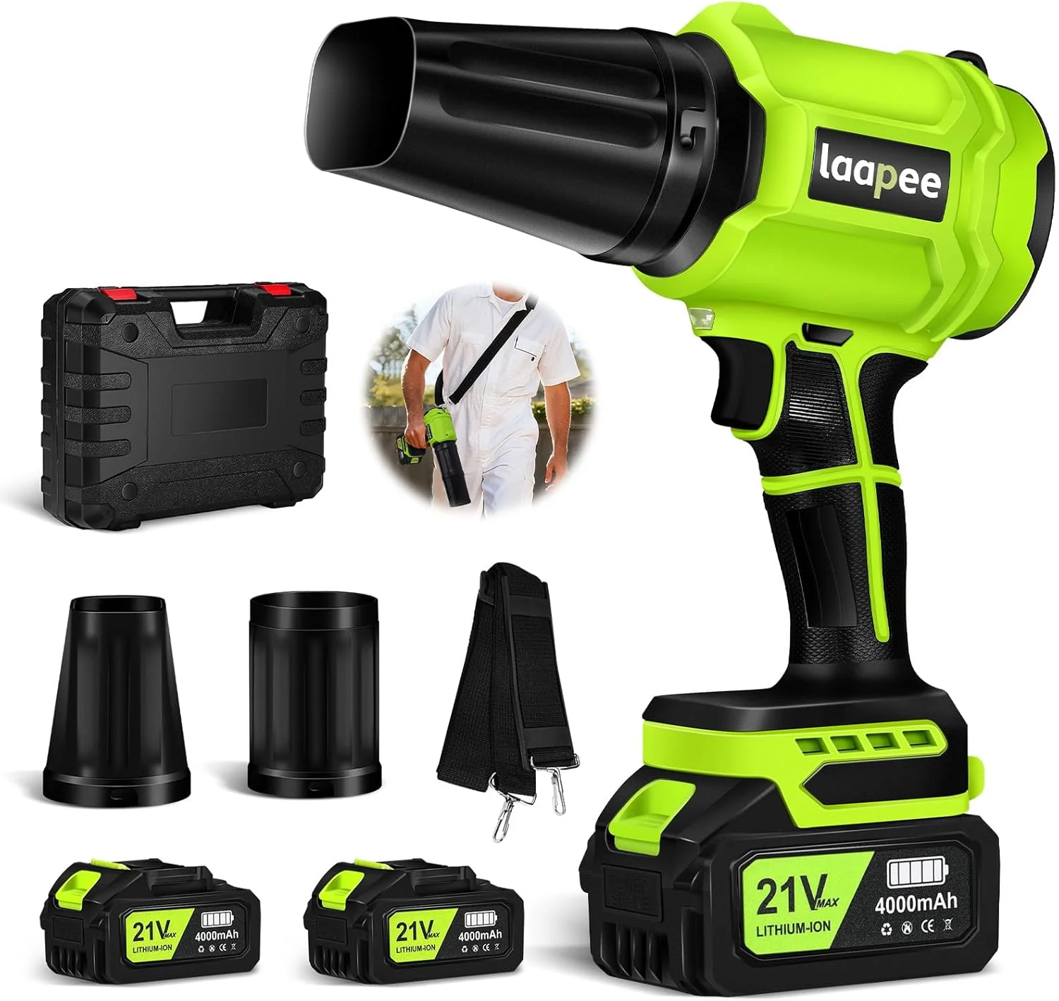 Blower Cordless Handheld Blower with 2x4.0Ah Batteries and Charger - Image 3