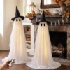 Decorations Outdoor, Spooky Ghost Halloween Decor with Witch Hat