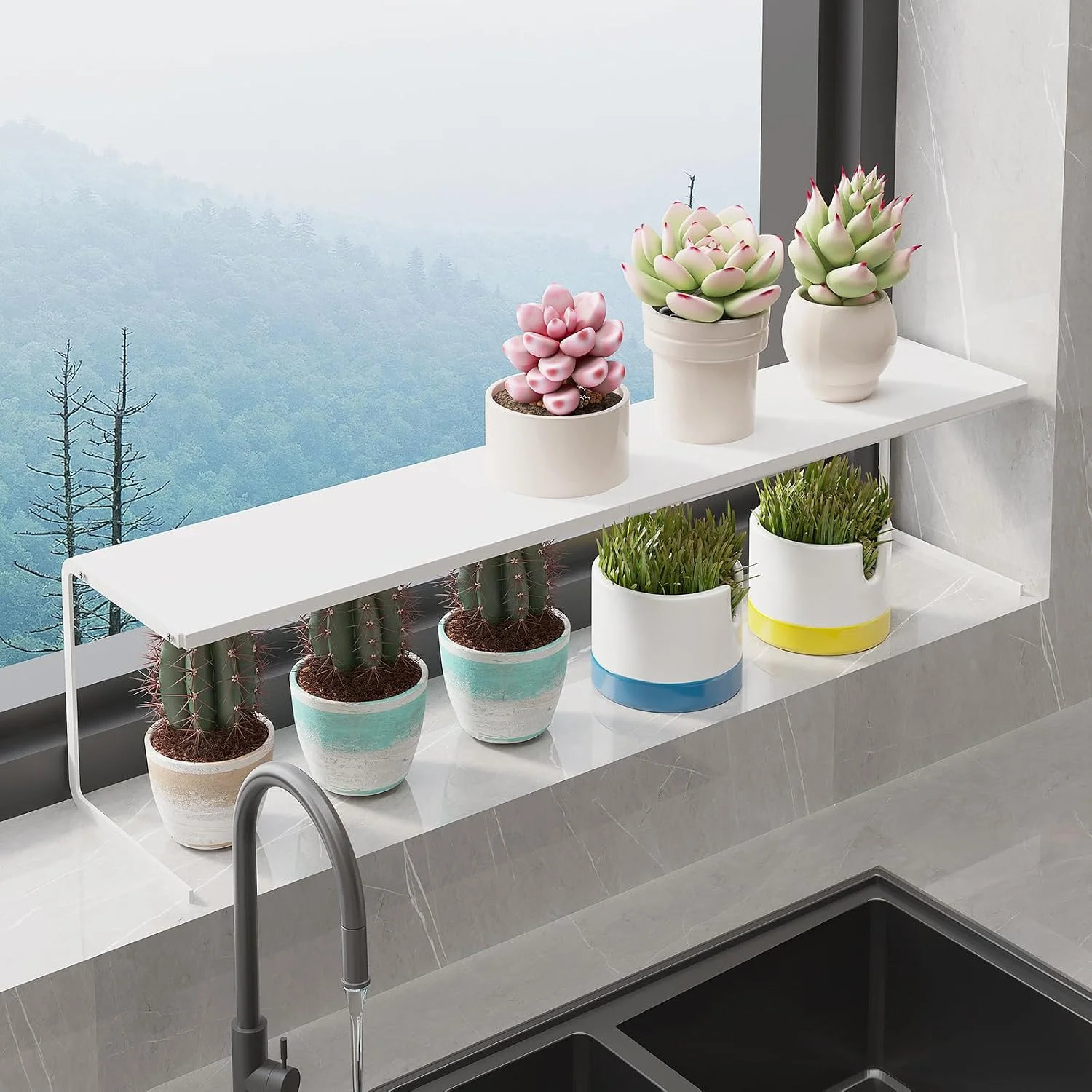 Small Narrow Shelf for Windowsill Kitchen, Spice Rack Organizer