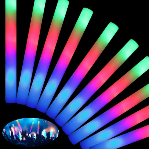 Alternative view of 46 PCS Foam Glow Sticks with 3 Modes Colorful Flashing, Foam Light Up Sticks, LED Light Sticks, Glow Sticks Party Pack for Halloween, New Year