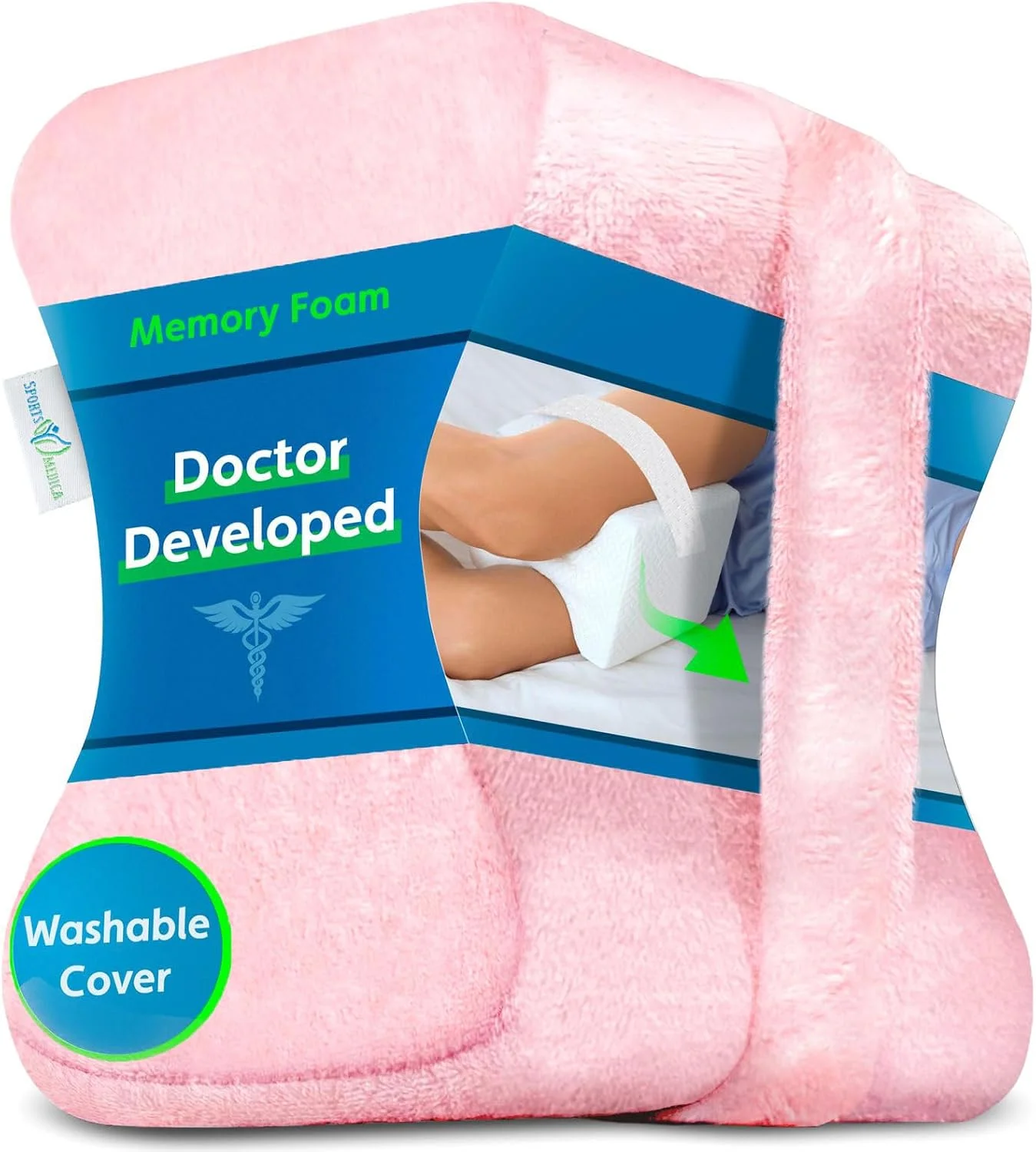 Ergonomic Knee Pillow for Side Sleepers - eHandbook Included - Memory Foam Knee Pillow for Sleeping on Side - Hip & Leg Wedge Cushion - Image 3