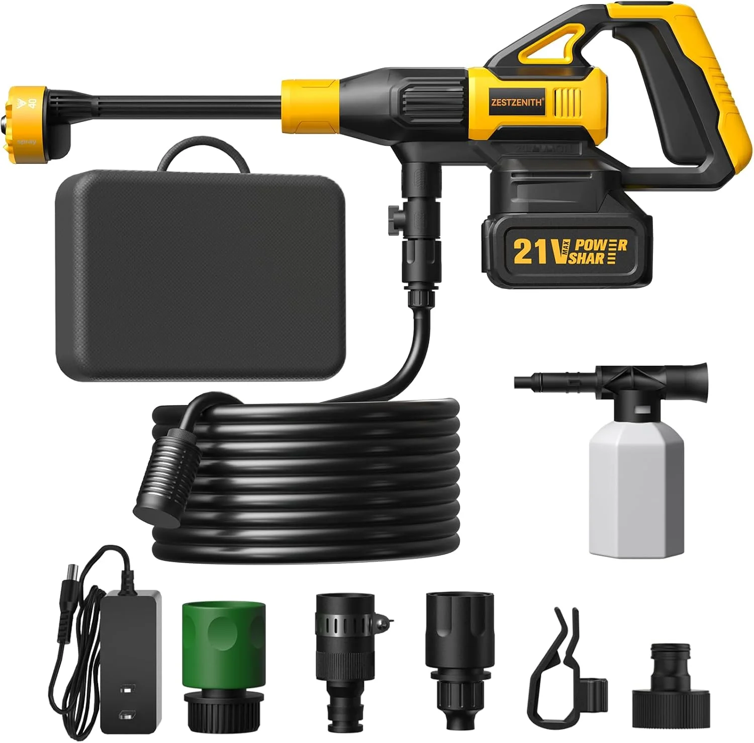 Pressure Washer Battery Powered, Handheld Cordless Power Washer (GlowYellow-Black) - Image 2