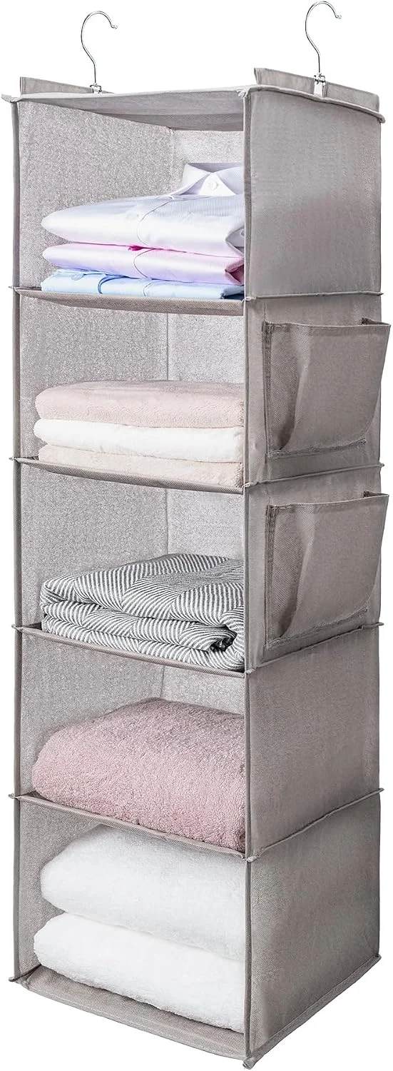 Hanging Closet Organize and Shelves,5-Hanging Shelf (Grey) - Image 3