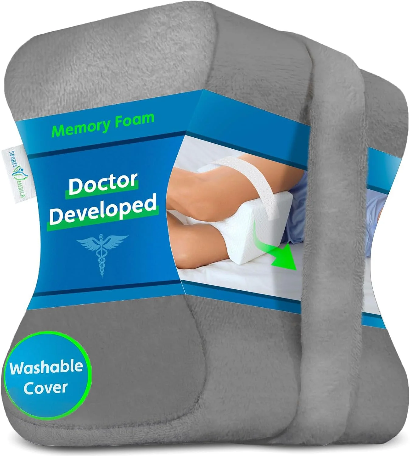 Ergonomic Knee Pillow for Side Sleepers - eHandbook Included - Memory Foam Knee Pillow for Sleeping on Side - Hip & Leg Wedge Cushion - Image 2