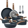 Kitchen Academy Pots and Pans Set Non Stick, 12pcs Induction Cookware