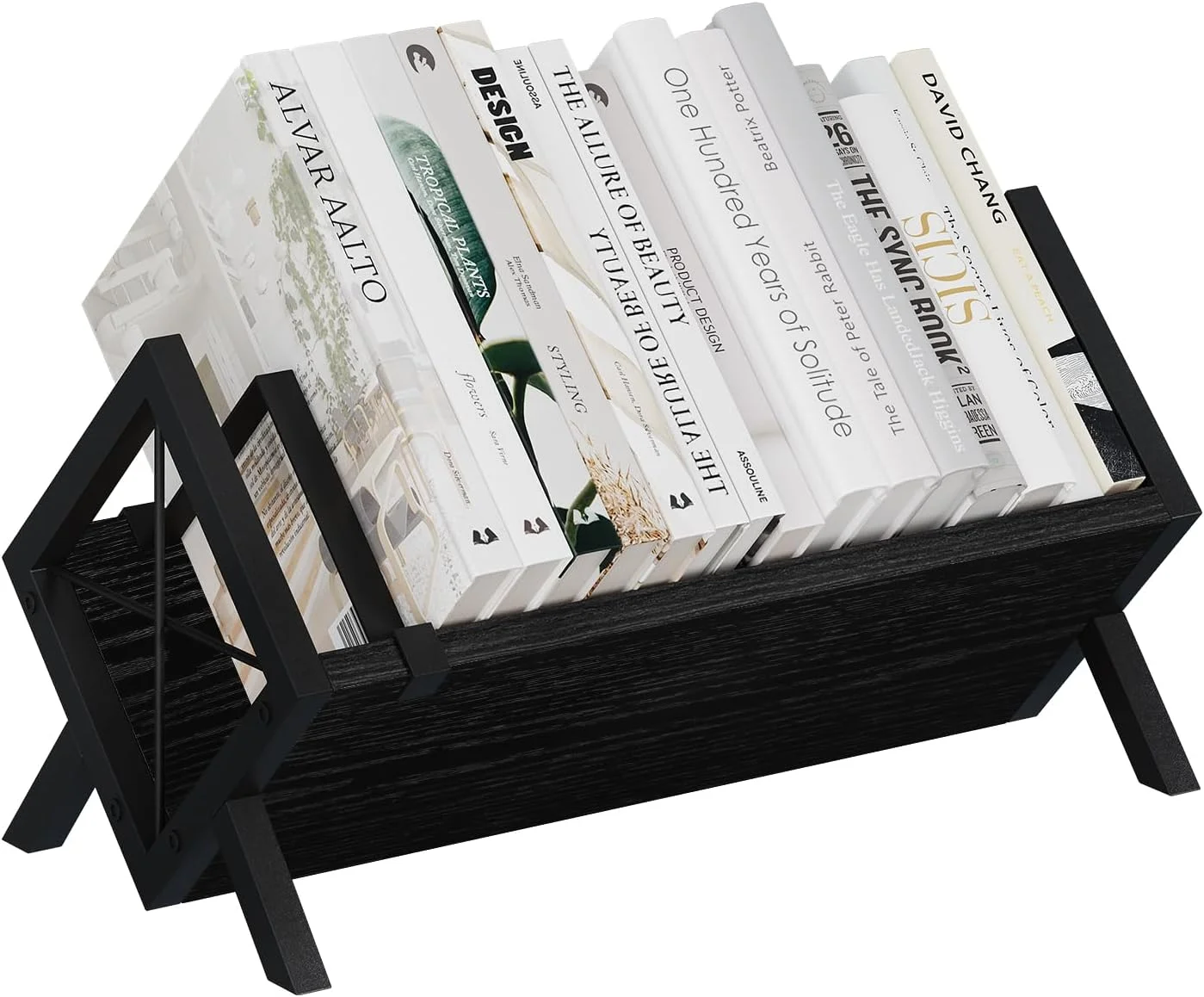 Wood Desktop Bookshelf, Retro Tabletop Bookshelf, Desk Shelf for Top of Desk in Living Room, Home, Office, Tilting Bookcase for CDs, Magazine, Books, Home Decor - Image 2