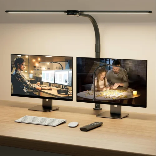 Alternative view of LED Desk Lamp for Home Office - Dimmable Computer Desk Light with Clamp, Modern Architect Task Lamp with Color Changing