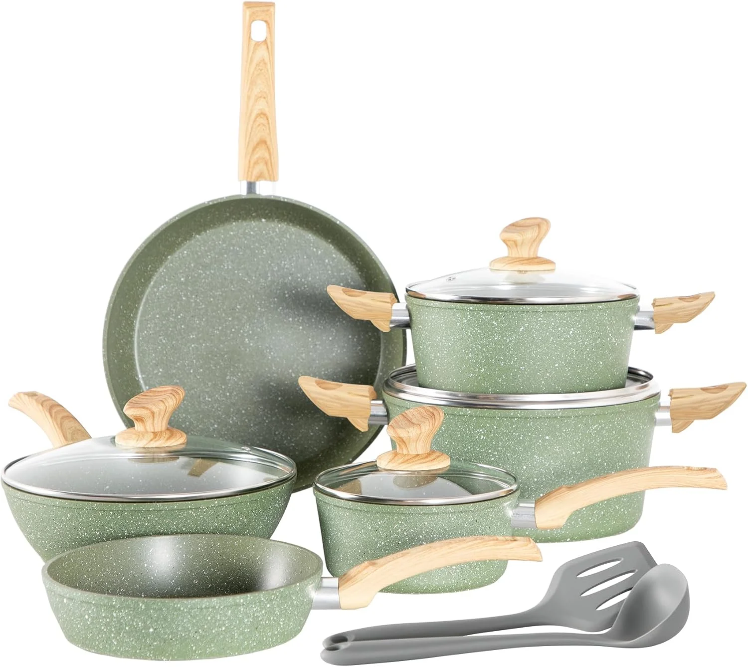Kitchen Academy Pots and Pans Set Non Stick, 12pcs Induction Cookware - Image 2