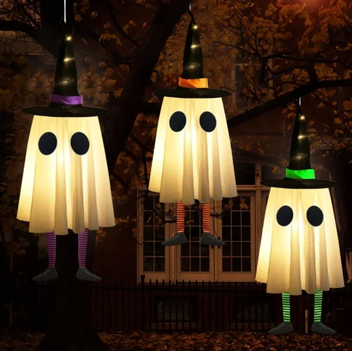 Alternative view of Decorations Outdoor, Spooky Ghost Halloween Decor with Witch Hat