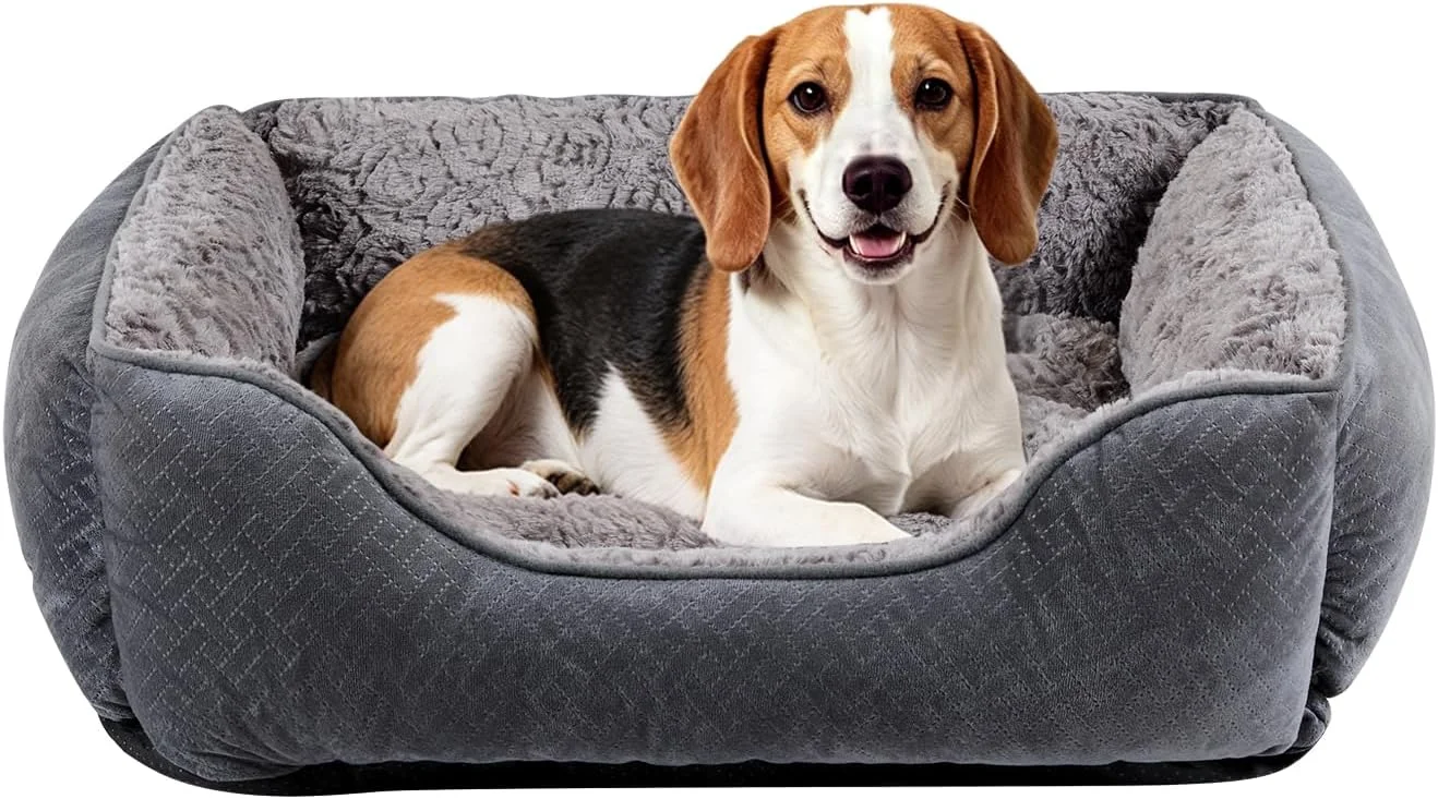 Dog Bed for Medium Dogs, Super Soft Rectangle Washable Dog Beds - Image 3