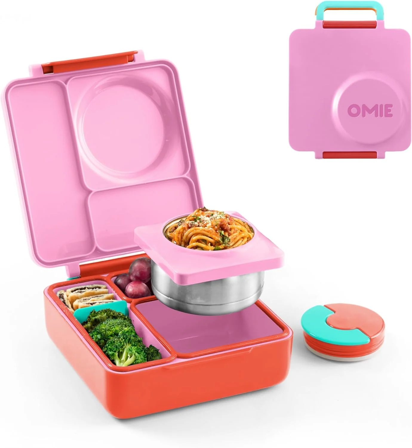 Omie OmieBox Kids Insulated Leakproof Bento Lunch Box with Food Jar (Blue Sky) - Image 2