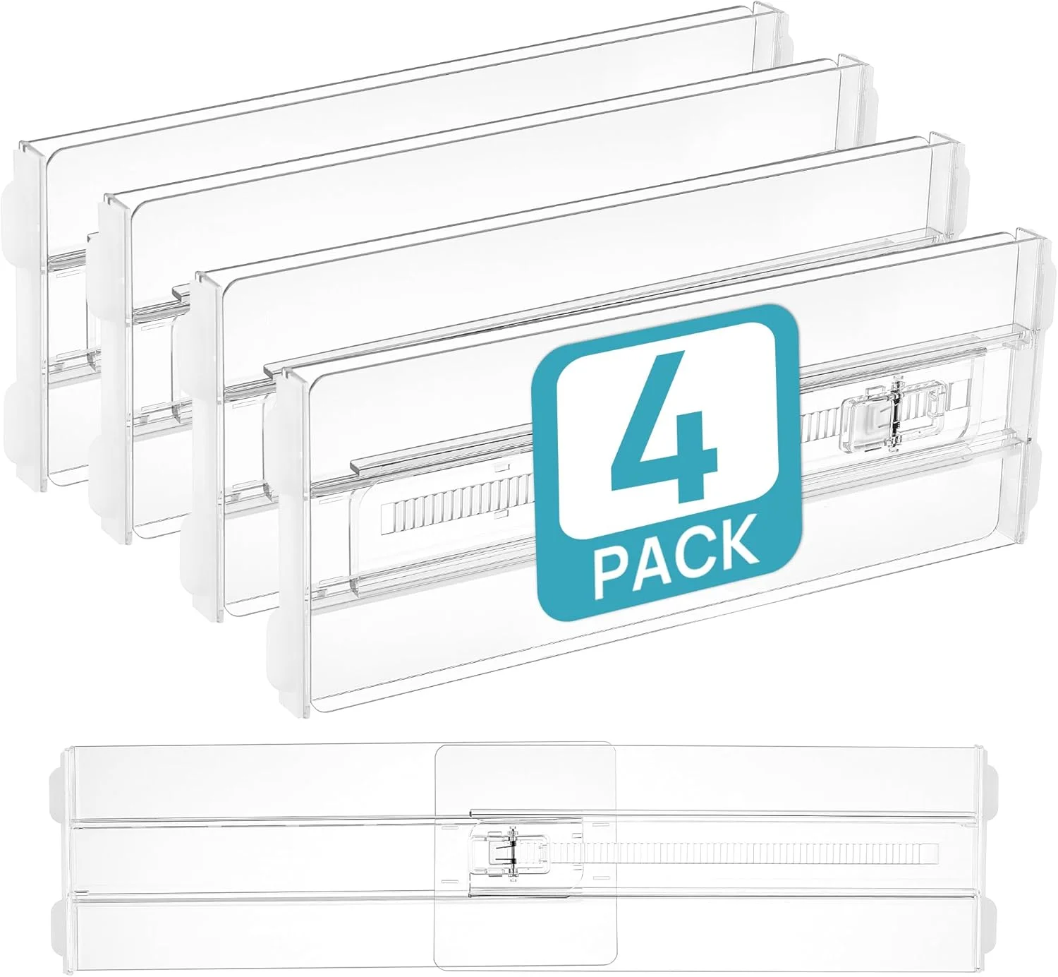 Vtopmart 8 Pack Drawer Dividers for Clothes, Adjustable 4 High 10.2-16.5