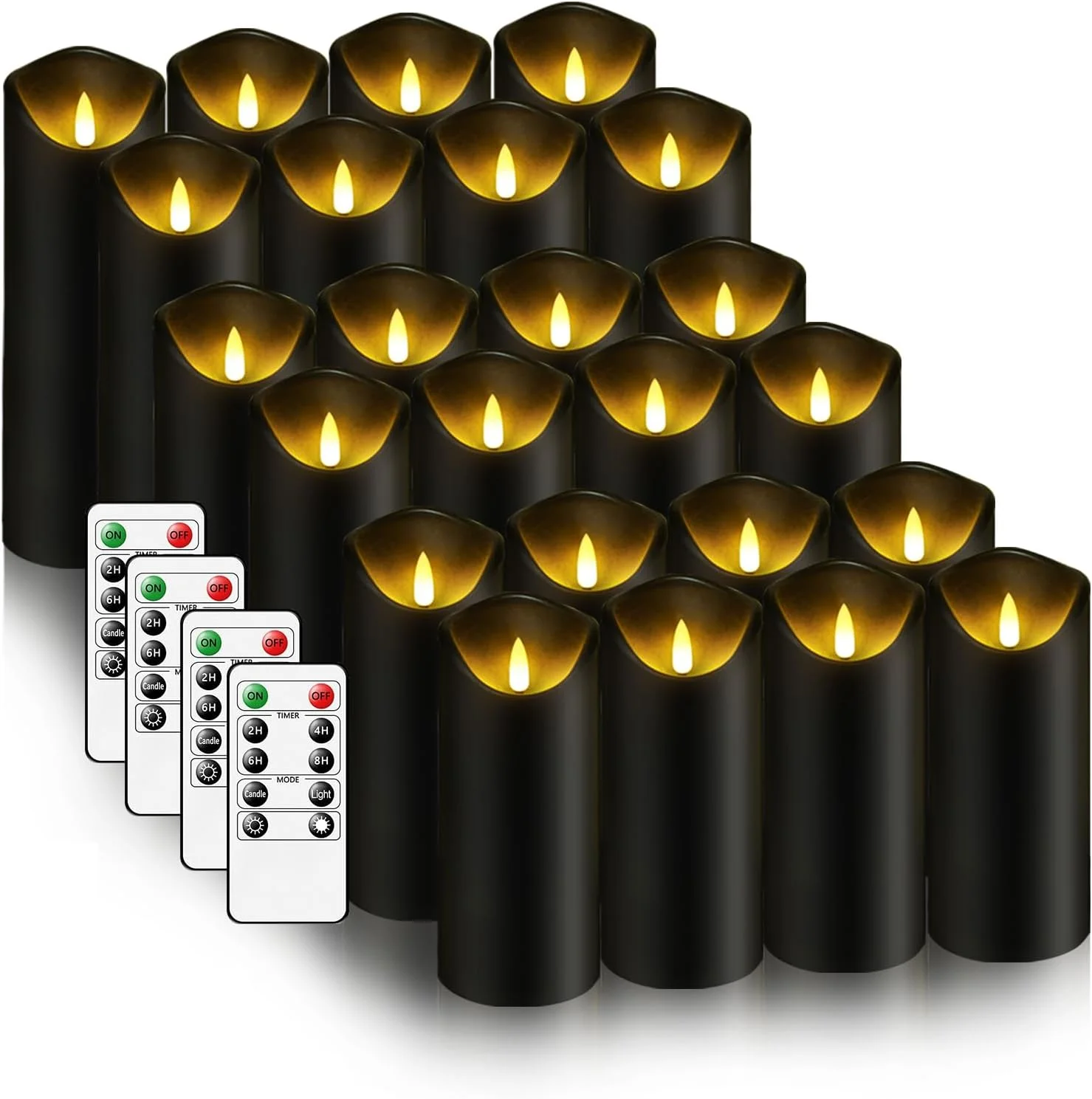 Flickering Flameless Candles Battery Operated with Remote and 2/4/6/8 H Timer Acrylic Led Pillar Candles Pack of 9 (appr D2.3xH5.56.57.5) - Image 3