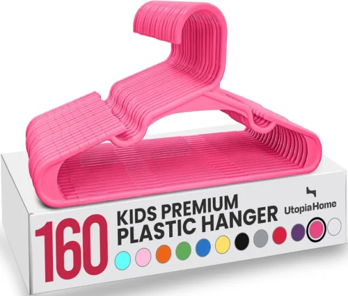Utopia Home Kids Plastic Hangers 60 Pack – White Baby Hangers