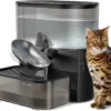 Cat Water Fountain – Wastewater Separation,Filter-Free,Stainless Steel Bowl,FEELNEEDY Wireless Water Fountain Indoor Cat,Fontaine Pour Chat,Cordless Rechargeable Battery Operated,Black