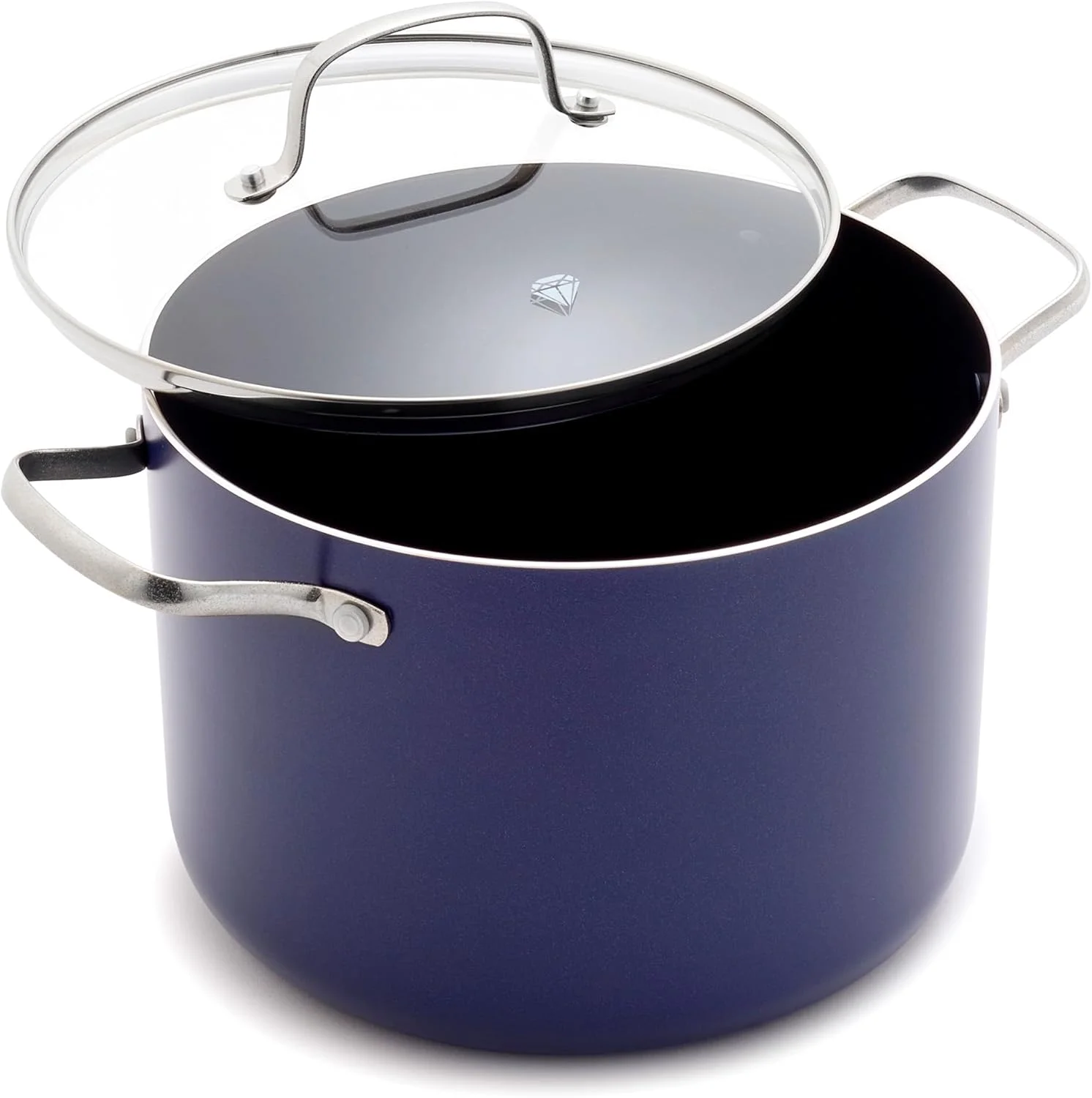 Blue Diamond 2QT Diamond Infused Ceramic Nonstick Sauce Pan with Lid, Blue