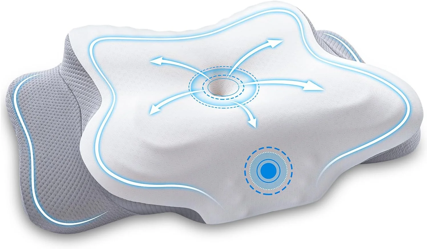 Scozkc Cervical Neck Pillow for Neck Pain - Memory Foam Pillows, White - Image 2
