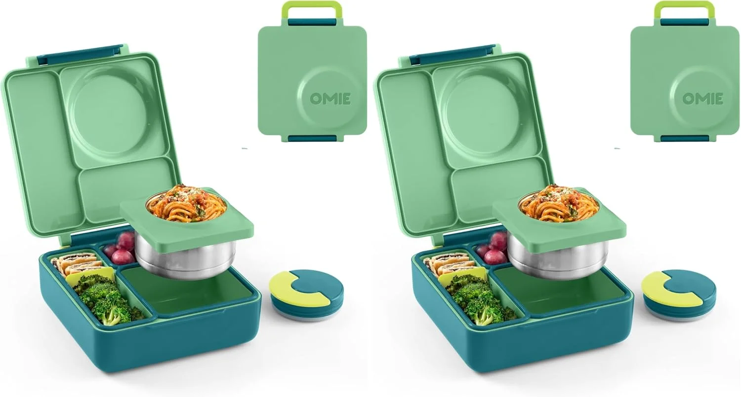 Omie OmieBox Kids Insulated Leakproof Bento Lunch Box with Food Jar (Blue Sky)