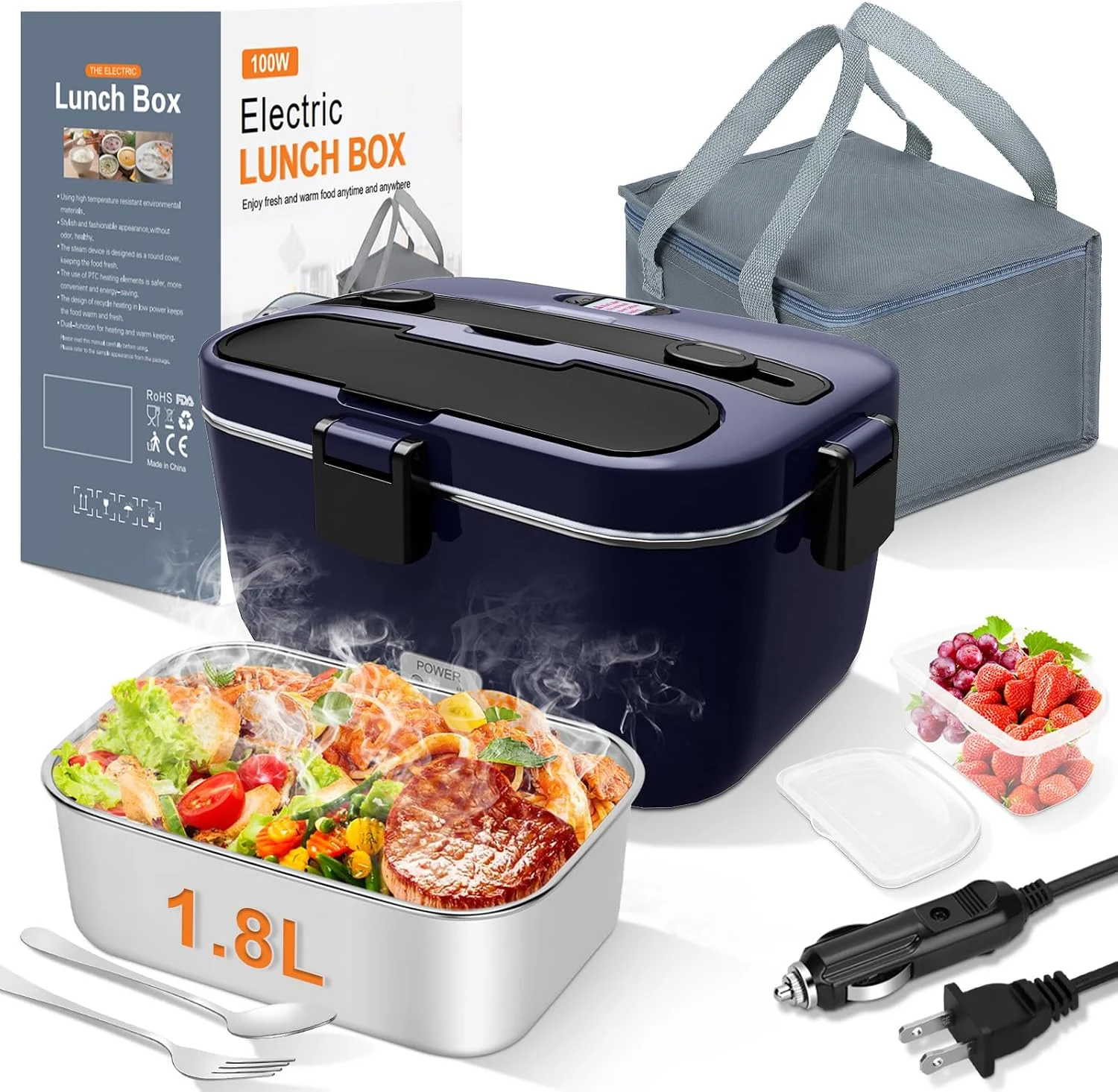 Electric Lunch Box Food Warmer, 1.8L Heated Lunch Box for Adults - Image 4