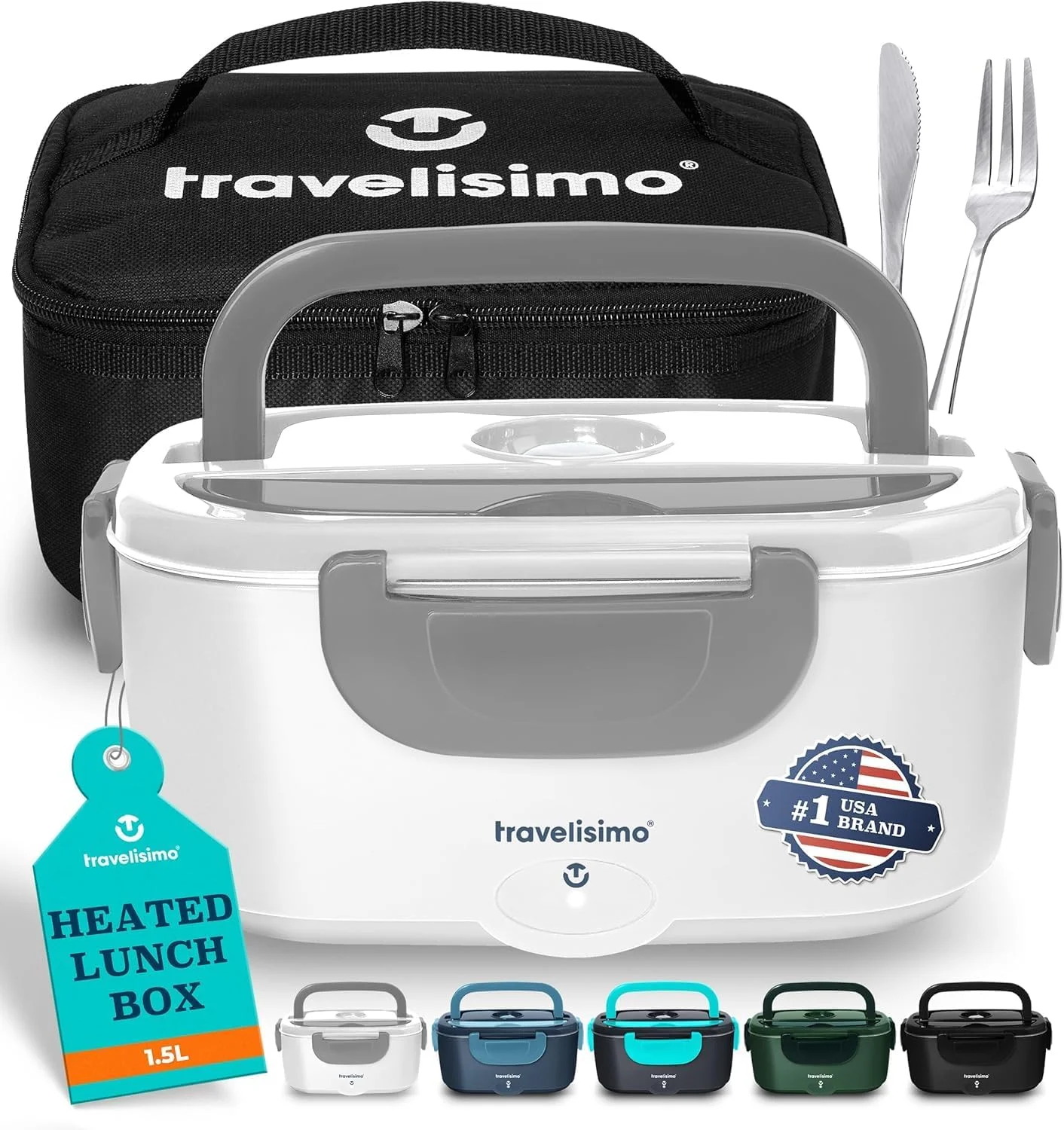 Electric Lunch Box for Adults 100W Heated Lunch Box For Men 1.5L Stainless Steel Portable Food Warmer, 12/24/110V for Travel & Work - Image 2