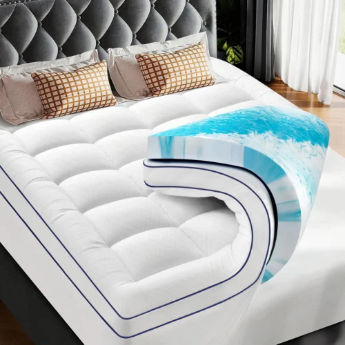 Alternative view of Premium Dual Layer 3 Inch Memory Foam Mattress Topper, 2 Inch Gel Memory Foam and 1 Inch Pillow Top Mattress Pad Cover for Back Pain, Soft Comfort Support（Queen Size 60 x 80）