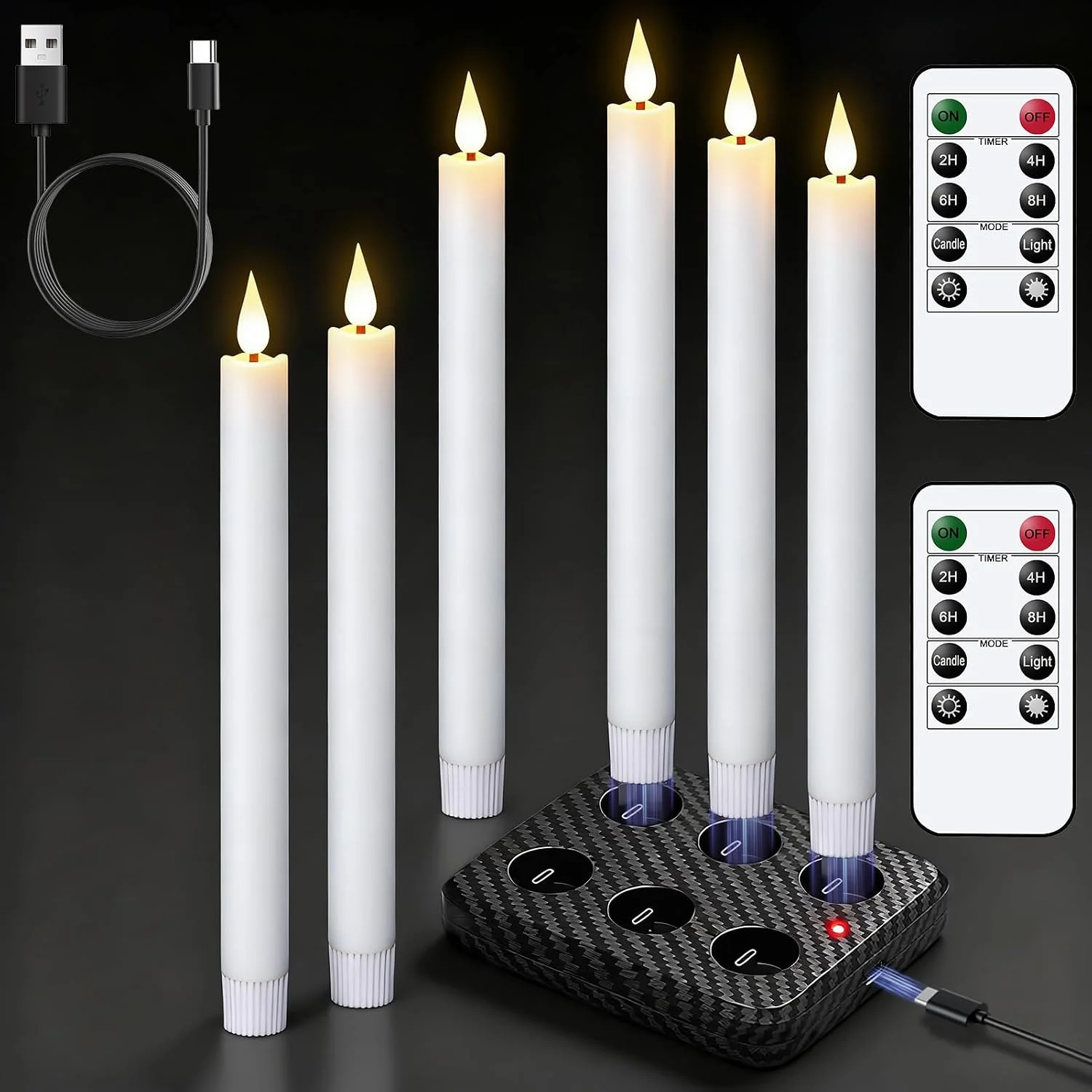 Flameless Floating Candles Wand Halloween Decorations White 22pcs - Image 4