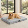 Sytopia Large Dog Bed for Extra Large Dogs Washable, Orthopedic 107cm Pet Bed, Egg-Crate Foam Big Dog Couch Bed with Removable Cover and Anti-Slip Bottom, Deluxe Waterproof Pet Crate - XL Grey