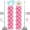 Balloon Column Stand Set of 2, Adjustable 7 Feet Ballon Arch Stands with Bases for Floor, Tall Baloon Tower Pillar Assembly Kit for Halloween