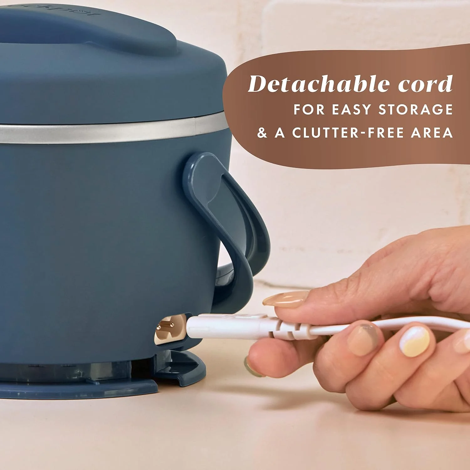 20oz Portable Electric Food Warmer, Personal Lunch Box Keeps Food Spill-Free & Warm, Ideal for Travel, Work, Car, On-the-Go, Dishwasher-Safe, Giftable - Image 3
