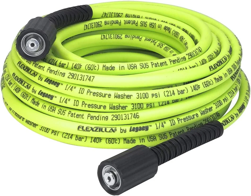 Pressure Washer Replacement Hose, 1/4 in. x 50 ft., 3100 PSI, M22 Fittings, No-Kink, Lightweight, ZillaGreen - Image 2