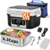 6.3-Cups Cordless Electric Heated Lunch Box for Adults, 20000mAh Rechargeable Battery Powered Smart Self Heating Lunchbox for Men Women