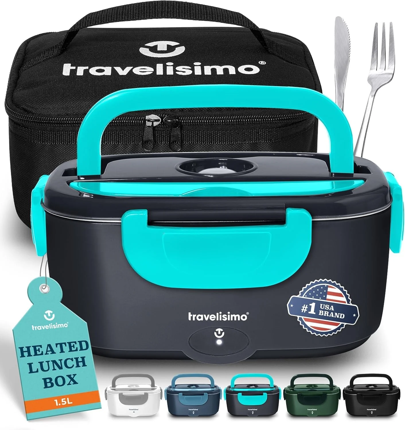 Electric Lunch Box for Adults 100W Heated Lunch Box For Men 1.5L Stainless Steel Portable Food Warmer, 12/24/110V for Travel & Work - Image 3