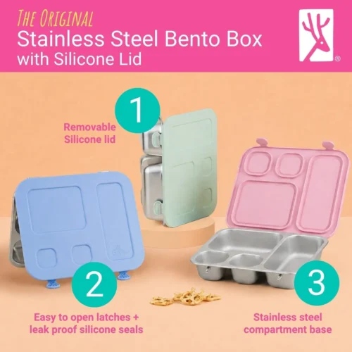 Alternative view of Friends Kids/Toddler Stainless Steel Bento Lunch Box + Silicone Lid